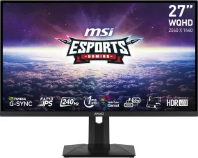 [最新產品] MSI 27" eSports G274QPX 240Hz 2K QHD Rapid IPS (16:9) 電競顯示器 (MO-MG27QPX)