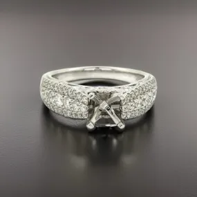 14K White Gold .63 cttw Diamond Semi Mount Ring 02343