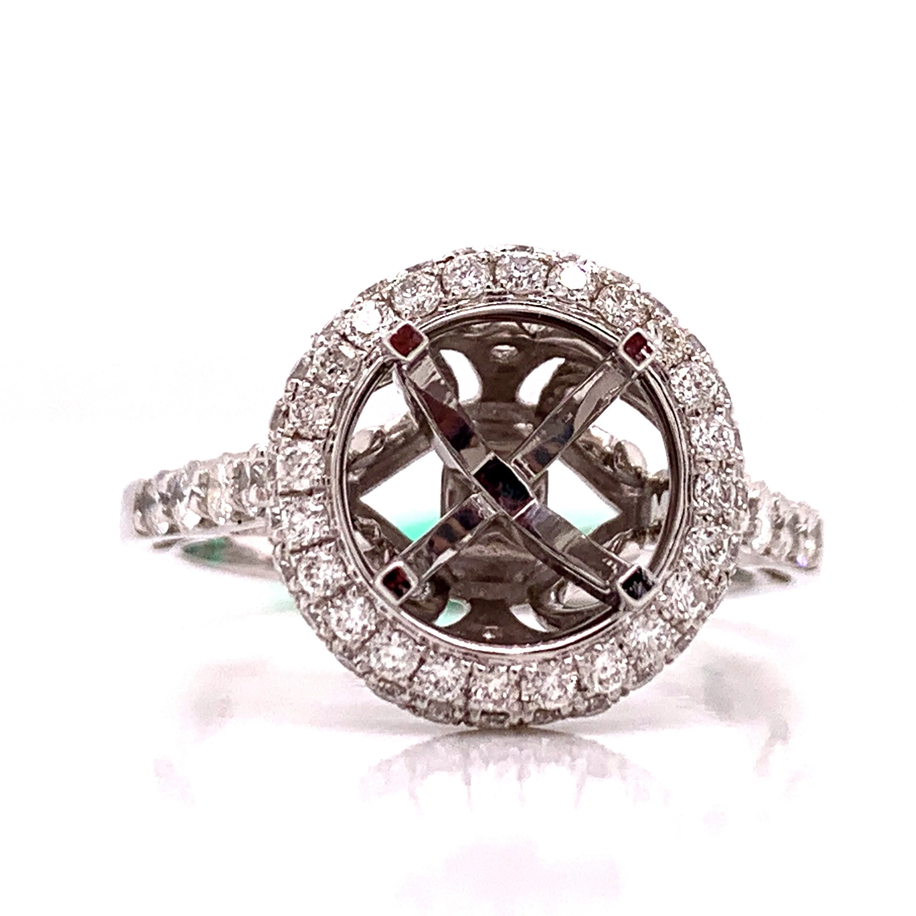 14K White Gold .75 cttw Diamond Semi Mount Ring 02346
