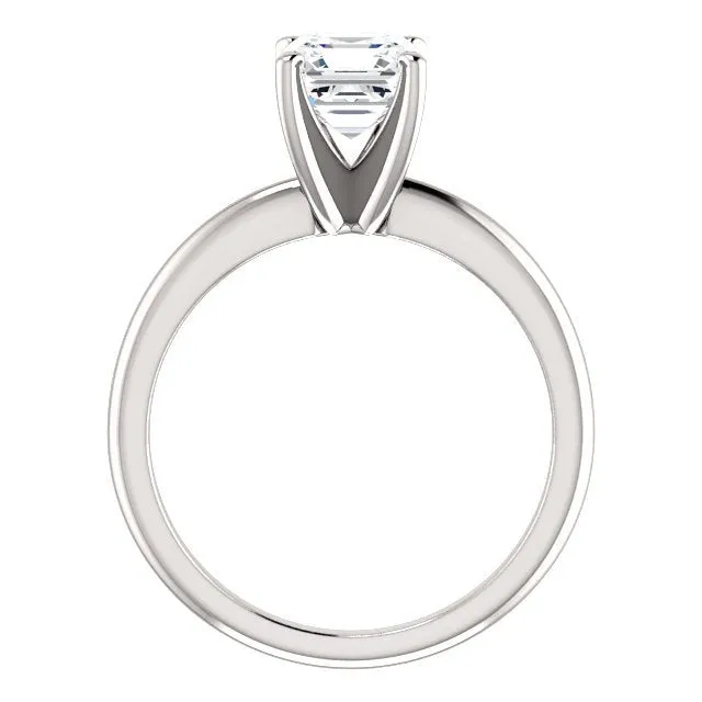 14KT GOLD 1.00 CARAT ASSCHER DIAMOND SOLITAIRE RING
