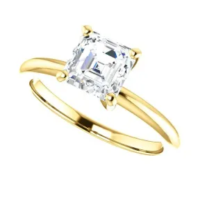 14KT GOLD 1.00 CARAT ASSCHER DIAMOND SOLITAIRE RING