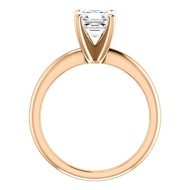 14KT GOLD 1.00 CARAT ASSCHER DIAMOND SOLITAIRE RING