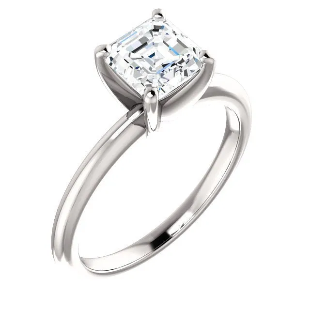 14KT GOLD 1.00 CARAT ASSCHER DIAMOND SOLITAIRE RING
