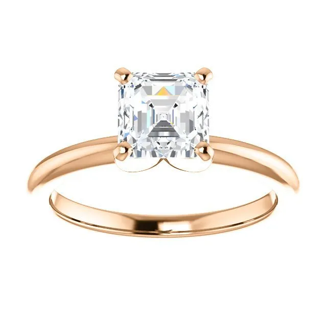 14KT GOLD 1.00 CARAT ASSCHER DIAMOND SOLITAIRE RING