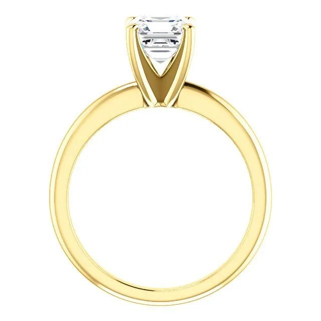 14KT GOLD 1.00 CARAT ASSCHER DIAMOND SOLITAIRE RING