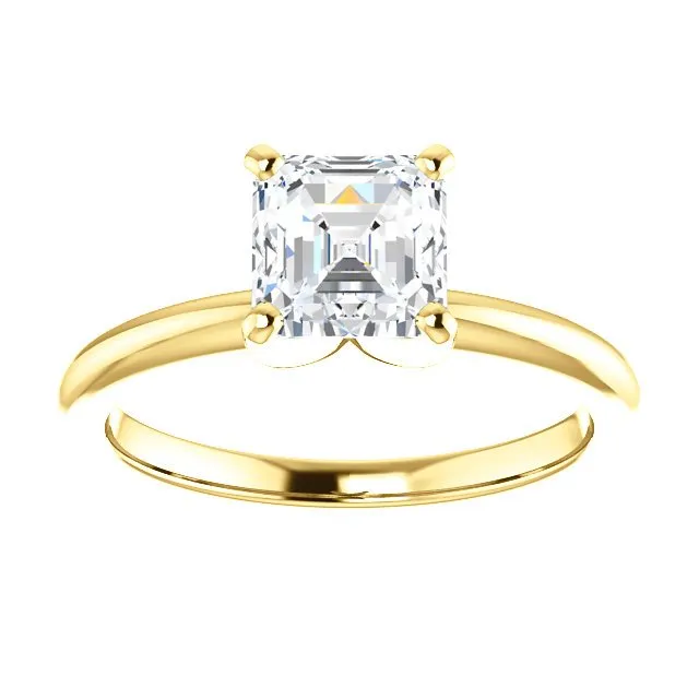 14KT GOLD 1.00 CARAT ASSCHER DIAMOND SOLITAIRE RING