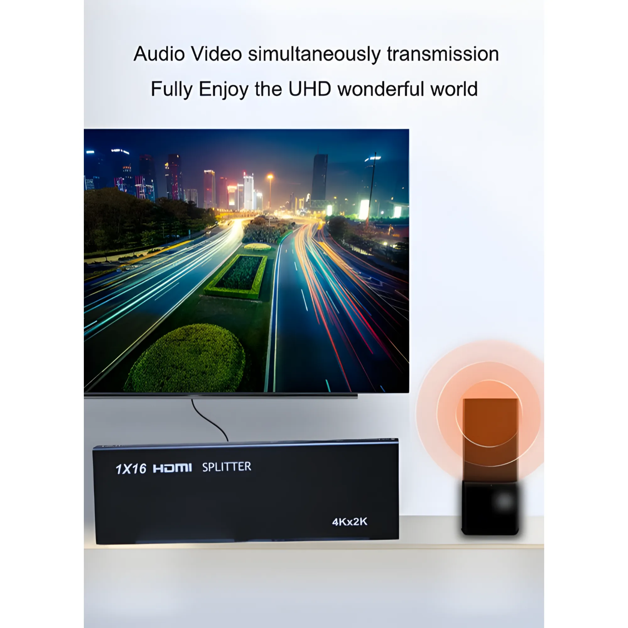 1X16 Hdmi Port Uhd 4Kx2K 3D 1080P Audio And Video Splitter For Tv Se-L117