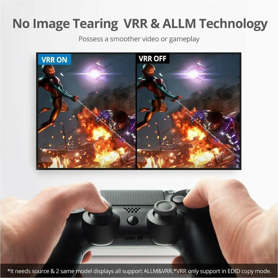 1x2 8K60Hz HDMI Splitter with VRR/ALLM - 40G - EDID management - Down scaler - 1x2 8K@60Hz