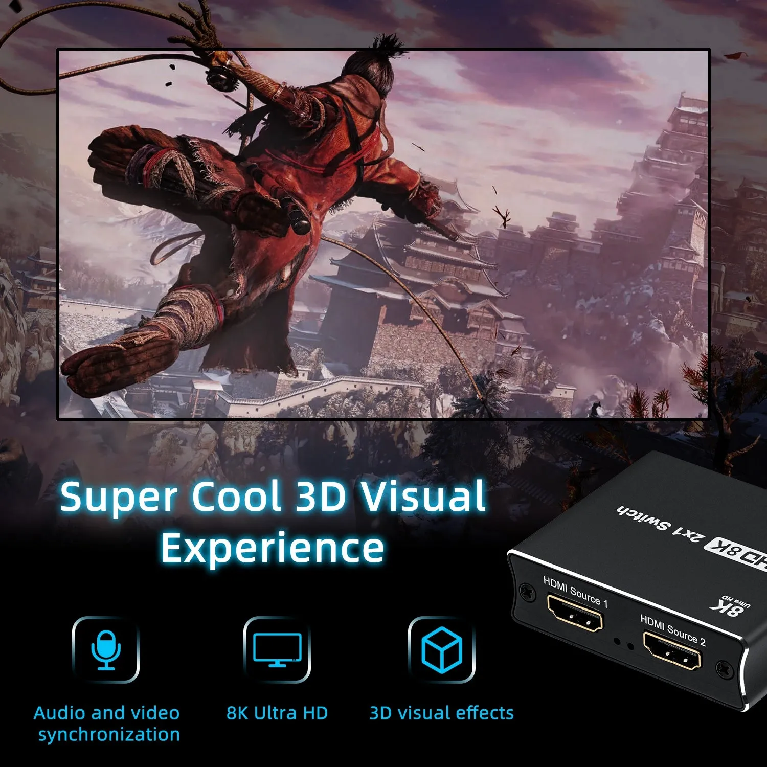 2-to-1 8K HDMI Switch 8K@60Hz 4K@120Hz (NK-W80)