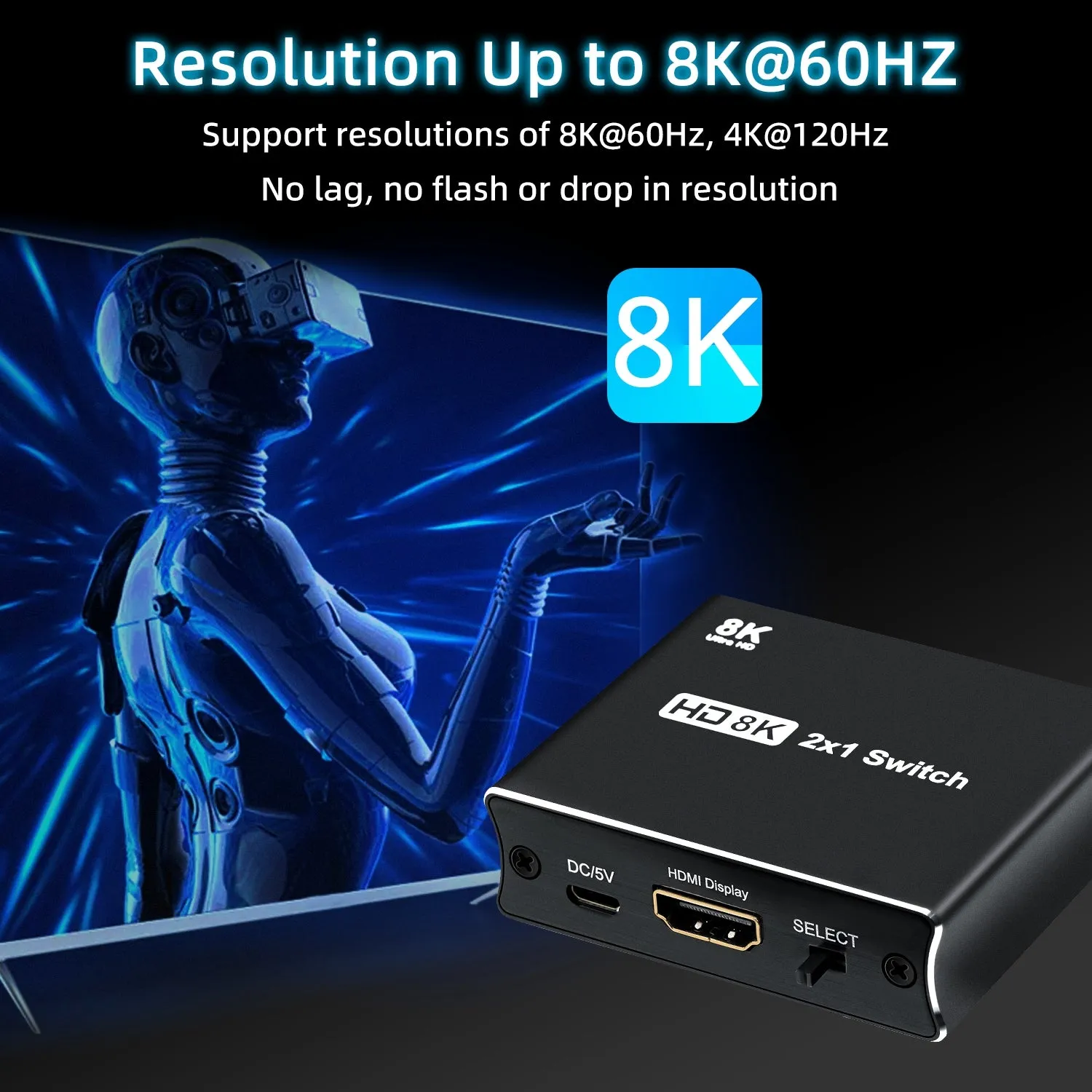 2-to-1 8K HDMI Switch 8K@60Hz 4K@120Hz (NK-W80)