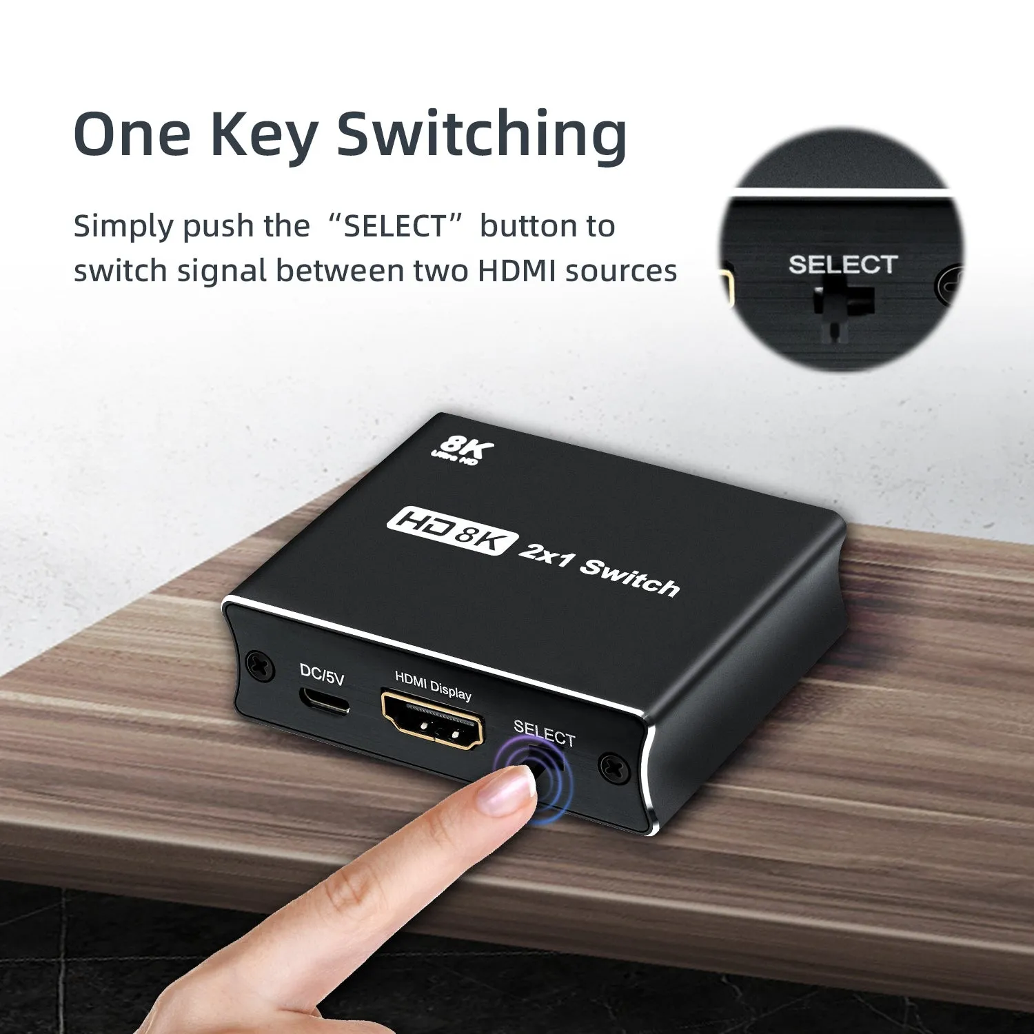 2-to-1 8K HDMI Switch 8K@60Hz 4K@120Hz (NK-W80)