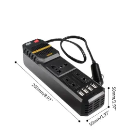 200W Car 4 Port USB 12V DC to AC 220V Vehicle Power