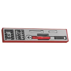 22Pc 3/8In Dr.Torque Wrench Set 20-100Nm | Tool Tray Sets - 3/8 Inch Drive