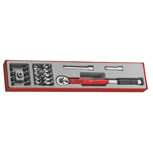 22Pc 3/8In Dr.Torque Wrench Set 20-100Nm | Tool Tray Sets - 3/8 Inch Drive