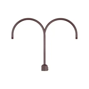 26'' High Gooseneck Double Post Arm Adapter - Architectural Bronze