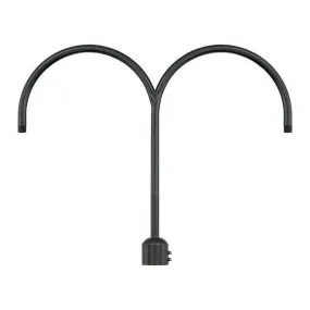 26'' High Gooseneck Double Post Arm Adapter - Satin Black