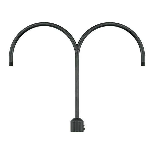26'' High Gooseneck Double Post Arm Adapter - Satin Black