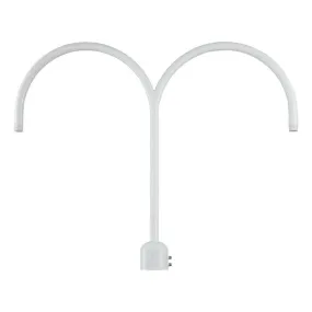 26'' High Gooseneck Double Post Arm Adapter - White