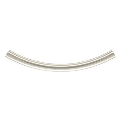 35 mm .925 Sterling Silver Curved Tube / 4 Pieces
