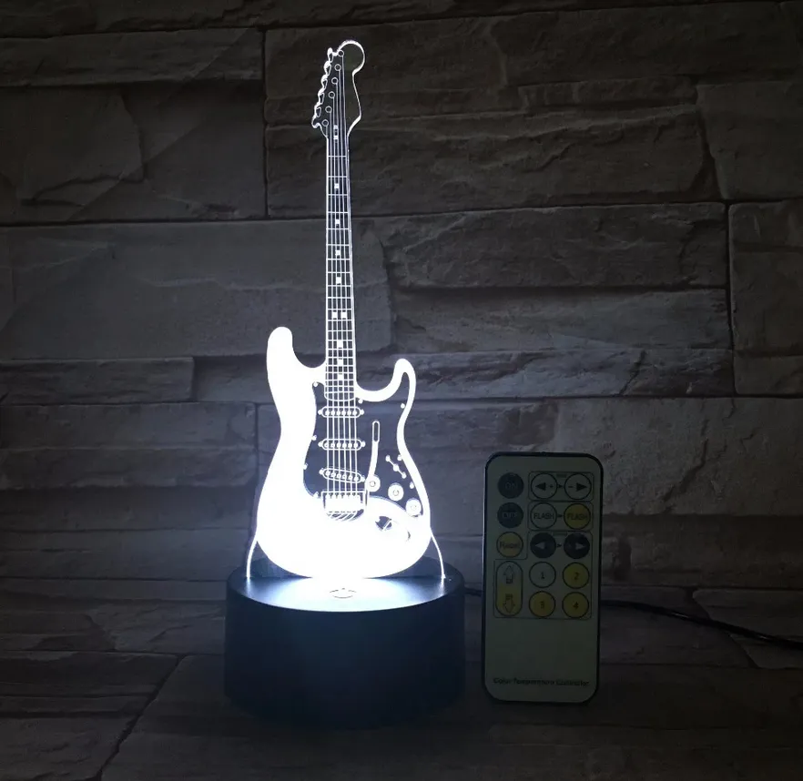 3D Guitar Shape Led USB Night Lighting For Indoor Decorations