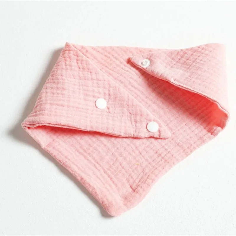 3Pcs/lot Baby Muslin Bibs  Soft Cotton Solid Color Bibs Saliva Towel