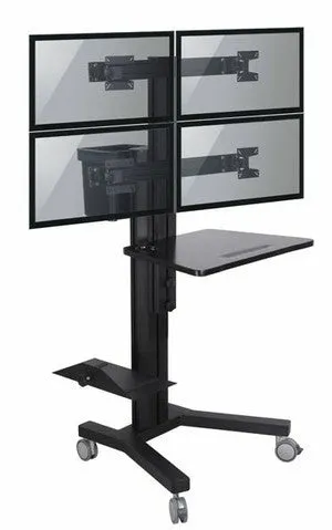 4 monitor cart