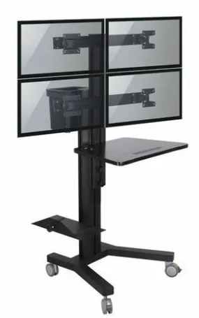 4 monitor cart
