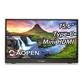 Acer - AOPEN 16PM1Q Bbmiuux 15.6” IPS Business Portable Monitor (USB Type-C and Mini HDMI Cable Included) - Black
