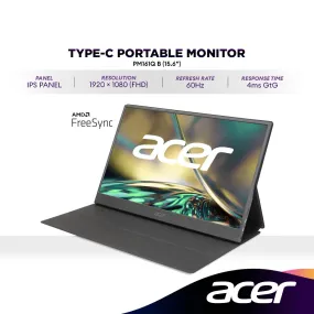 ACER PM161Q / PM161Q B 15.6" FHD IPS Type-C Portable Monitor | 60Hz | AMD FreeSync | Business Monitor | 1080p