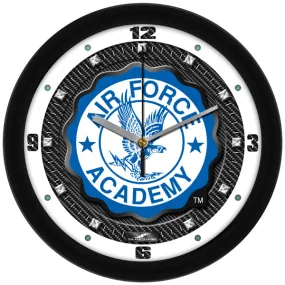Air Force Falcons Wall Clock - Carbon Fiber Textured