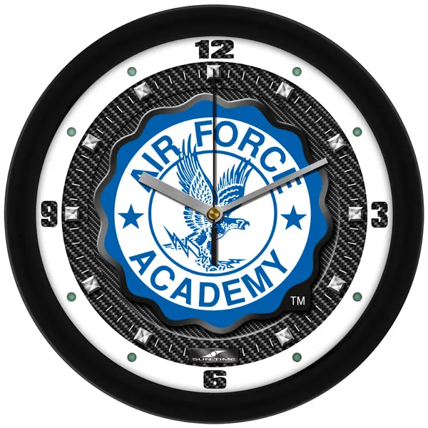 Air Force Falcons Wall Clock - Carbon Fiber Textured