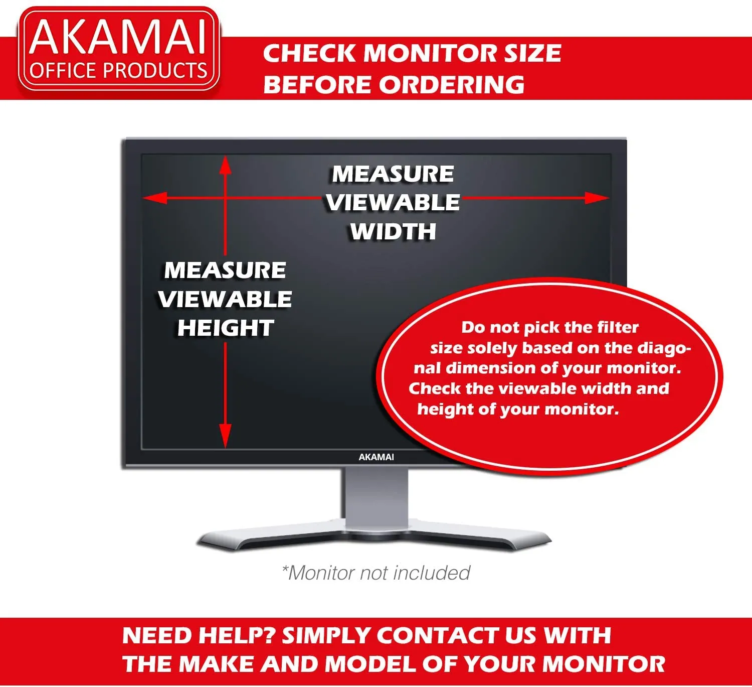 Akamai 23-24 Inch Acrylic Removable Monitor Blue Light and Anti Glare Screen Protector - Desktop Computer Protector (22 inch - 23.6 inch - 23.8 inch- 24 inch Diagonally Measured, Removable Acrylic)
