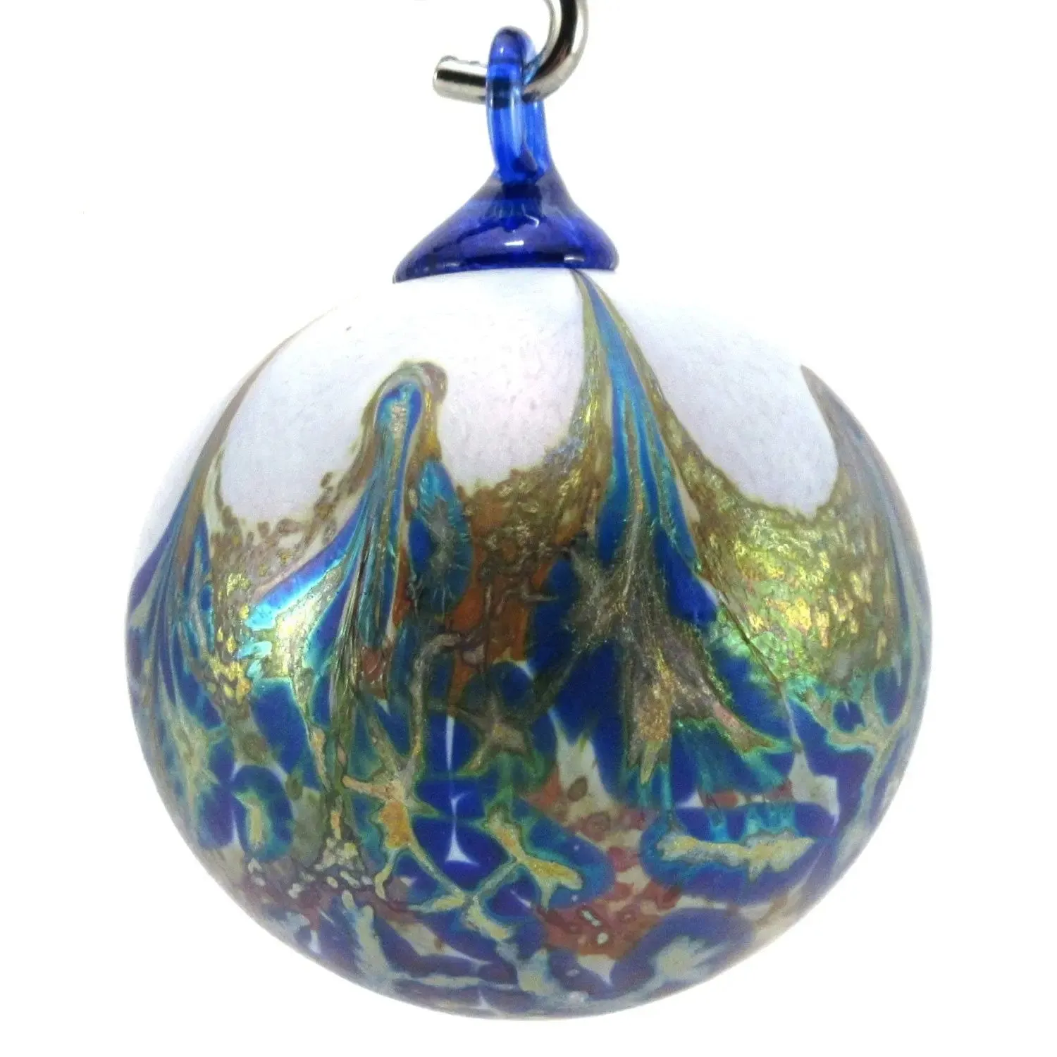 Alchemy Ornament Shown In Mineral Blue by The Furnace Glassworks