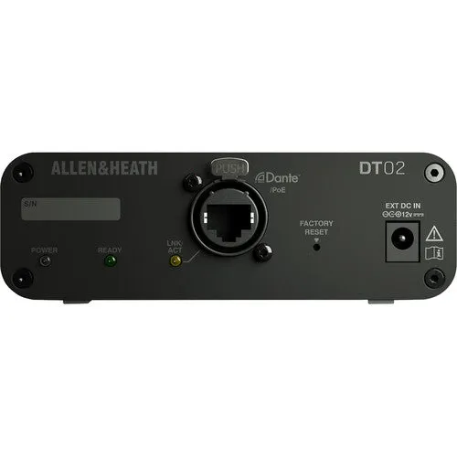 Allen & Heath DT-02-M 2-Out Dante Output Expander with XLR/PoE or DC - 48/96Khz - No Power Supply