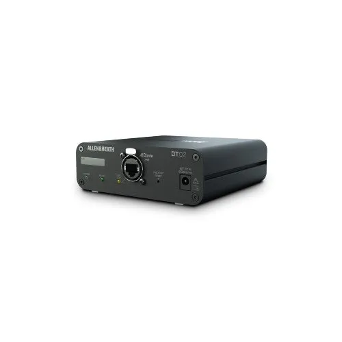 Allen & Heath DT-02-X 2-Out Dante Output Expander with XLR/PoE or DC - Power Supply & Rubber Feet