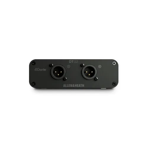 Allen & Heath DT-02-X 2-Out Dante Output Expander with XLR/PoE or DC - Power Supply & Rubber Feet