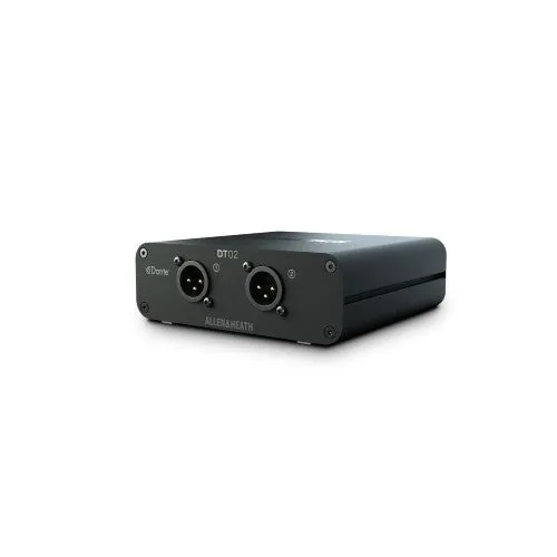 Allen & Heath DT-02-X 2-Out Dante Output Expander with XLR/PoE or DC - Power Supply & Rubber Feet
