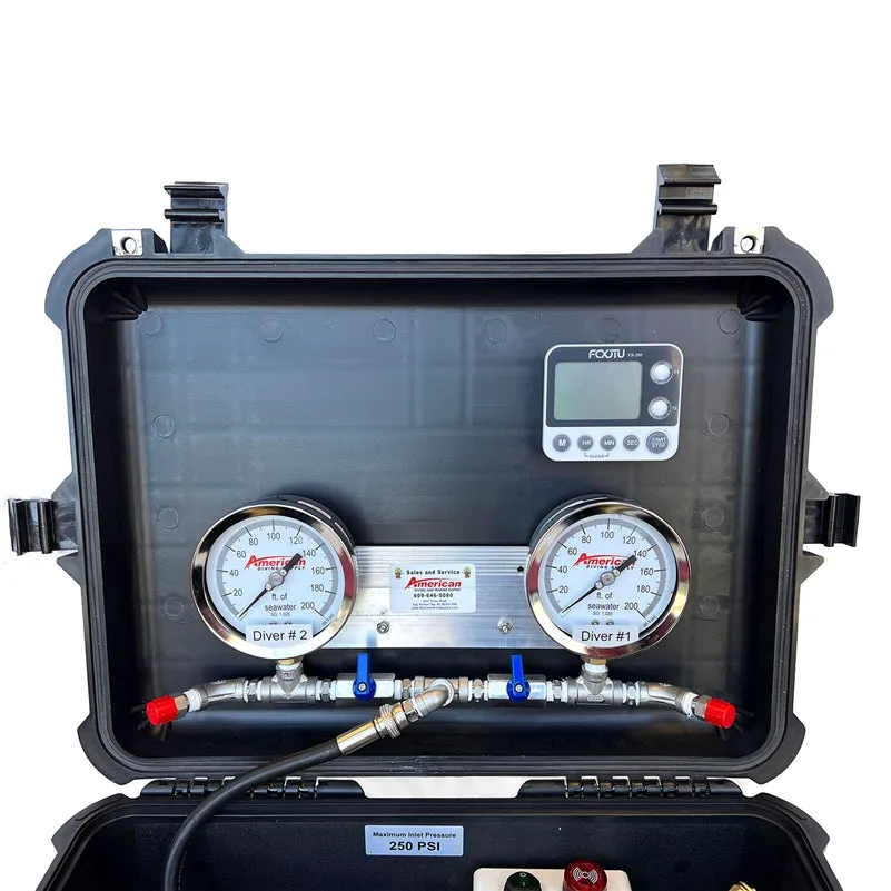 American Diving Supply Low Pressure 2 Diver Air Control Box w/ Low Pressure Alarm