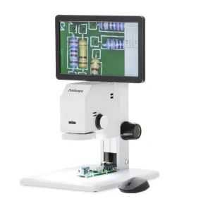 AmScope DM745 Series 2.0MP Digital Microscope for Industrial Inspection with 0.7X-4.5X Magnification and 11.6" HD Screen