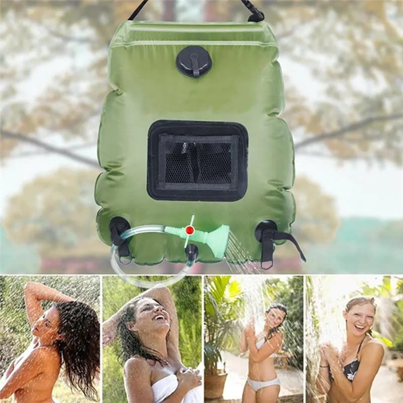 Angel Decoration 20L Portable Outdoor Travel Shower Heating Pipe Bag Solar Powered Water Heater
