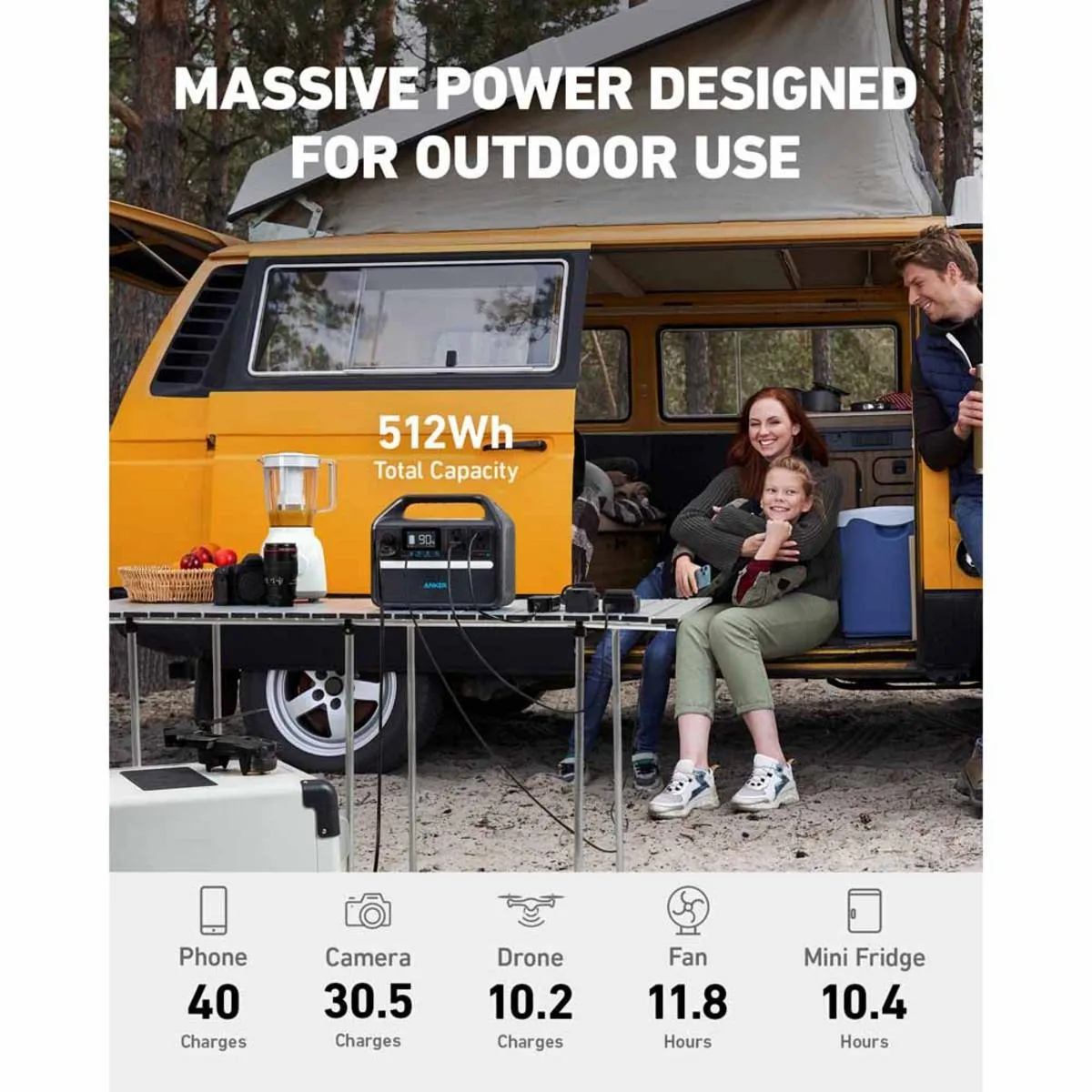 Anker PowerHouse 535 Portable Power Station - 512Wh/500W