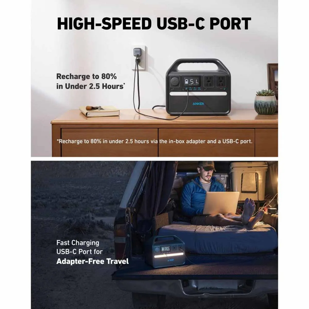 Anker PowerHouse 535 Portable Power Station - 512Wh/500W