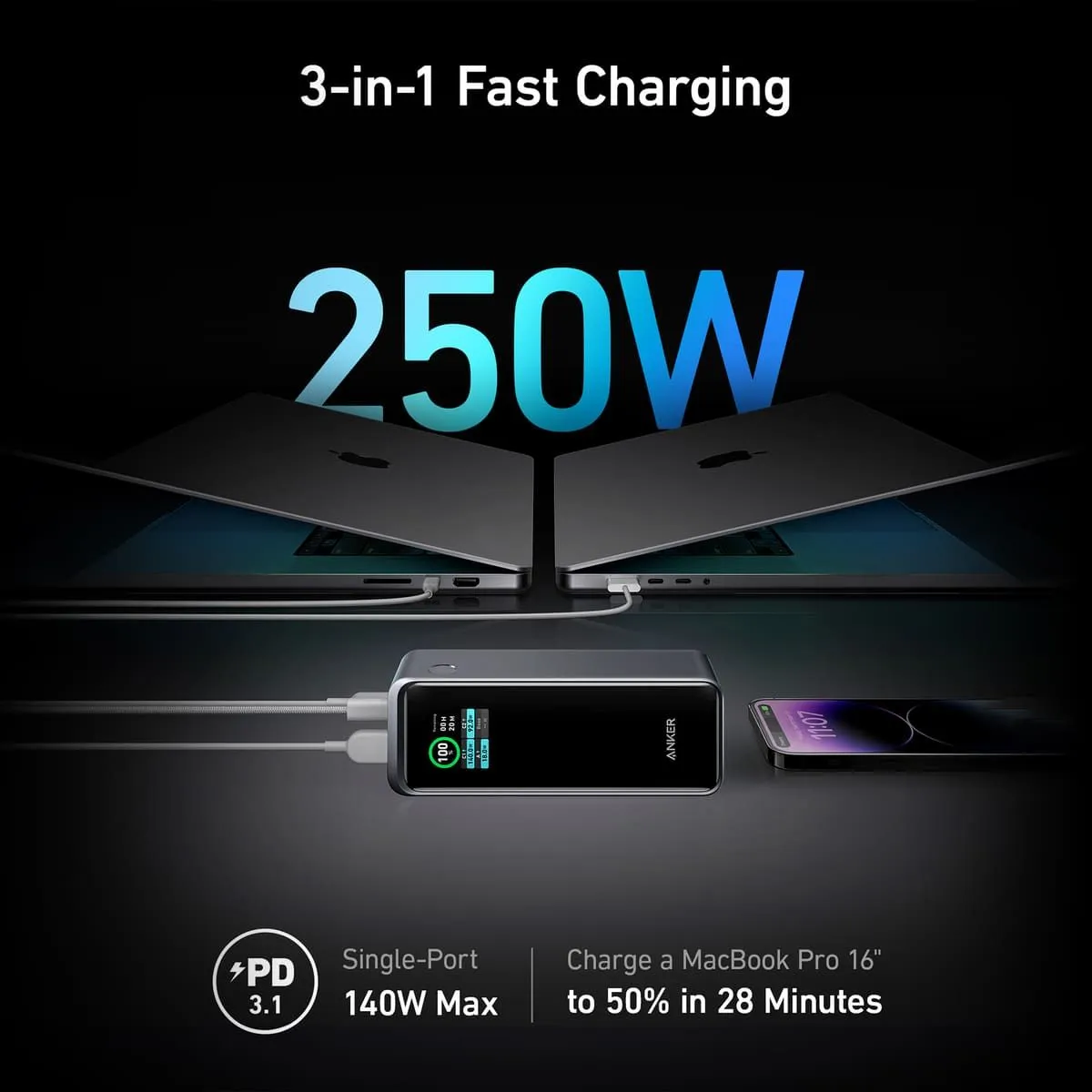 Anker Prime 27K 250W PD 3.1 Power Bank