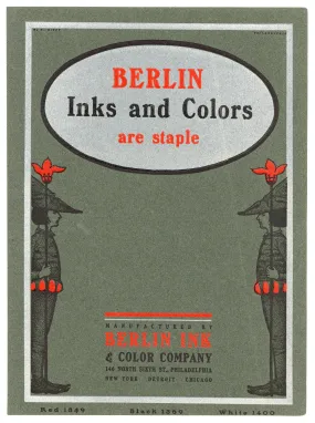 Antique Berlin Ink and Color Company Printer's Sample Advertisement