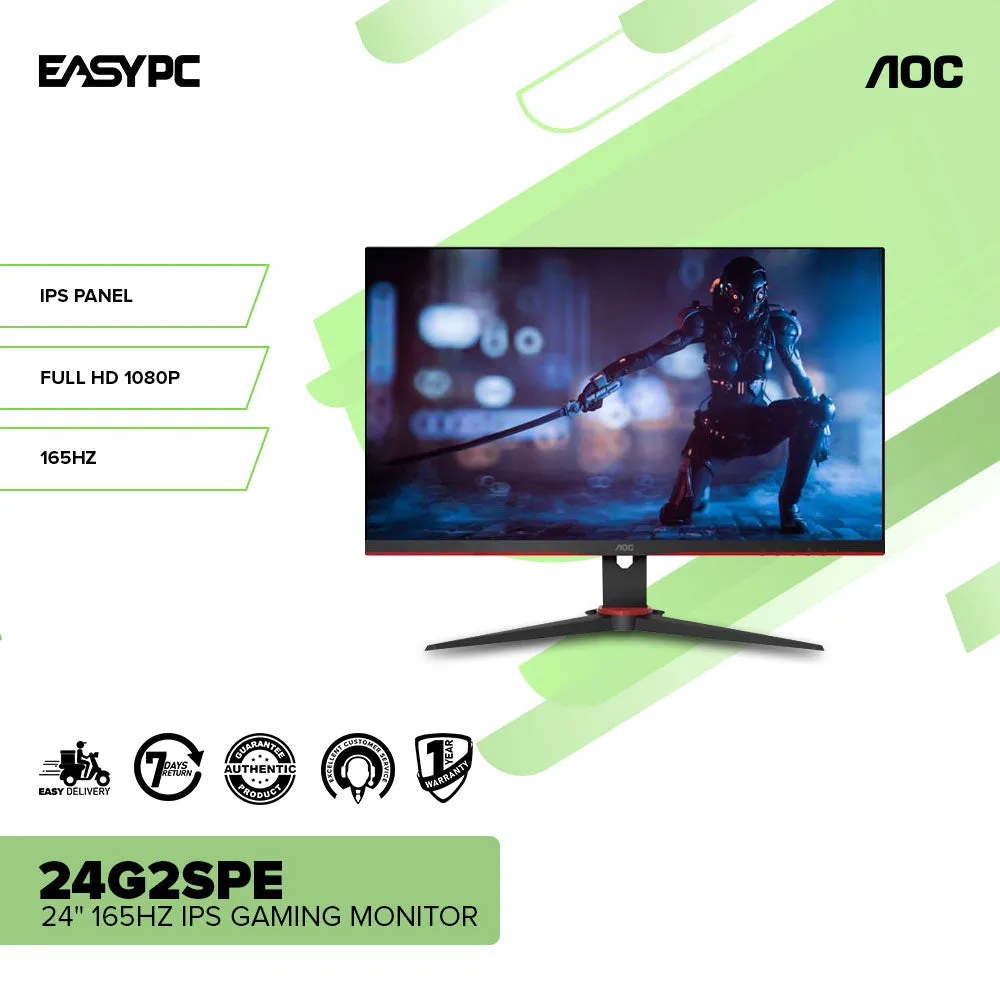 AOC 24G2SPE 24" 165Hz IPS Gaming Monitor Black/Red
