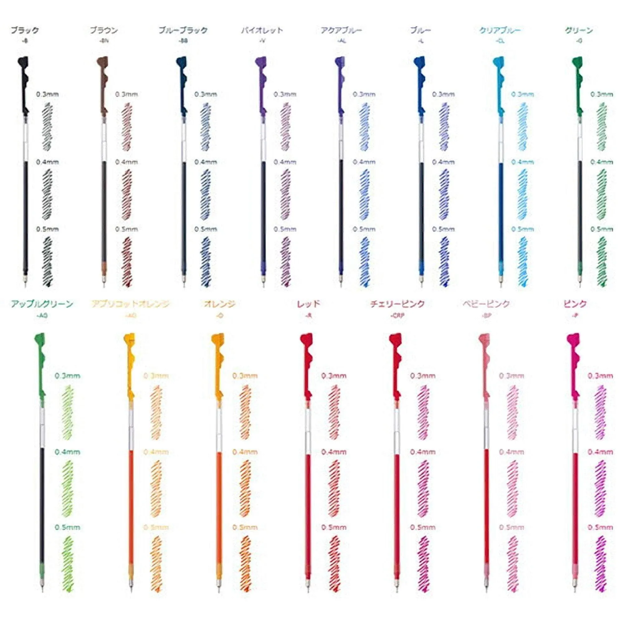 APPLE GREEN Pilot Hi-Tec-C Coleto Gel Multi Pen Refill | 0.3 mm 0.4 mm 0.5 mm