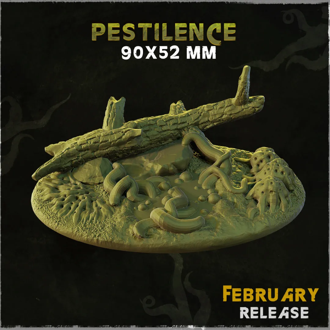BASES - Pestilence themed bases and toppers for wargames and tabletop thirteen sizes available by zabavka workshop