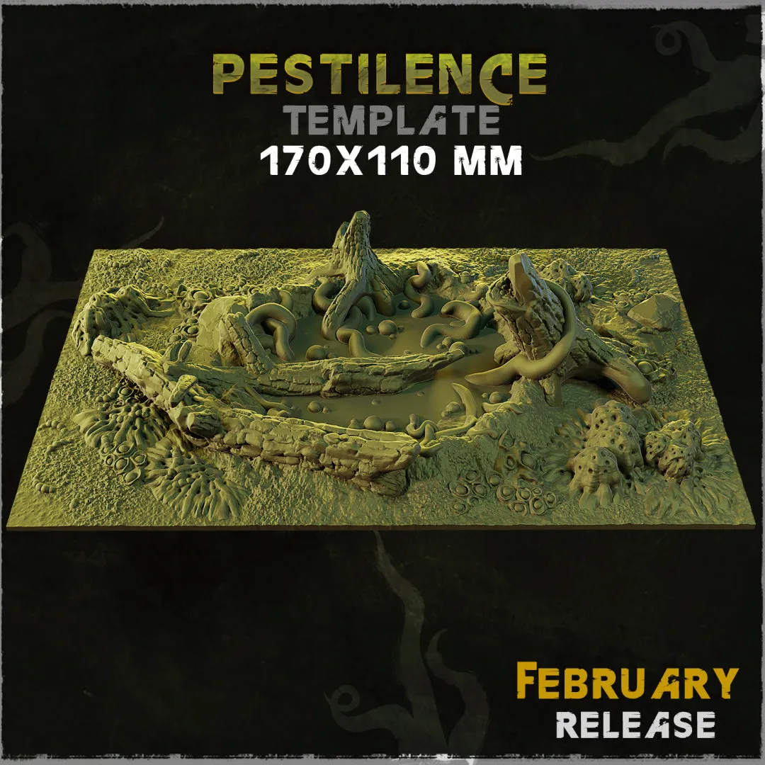 BASES - Pestilence themed bases and toppers for wargames and tabletop thirteen sizes available by zabavka workshop