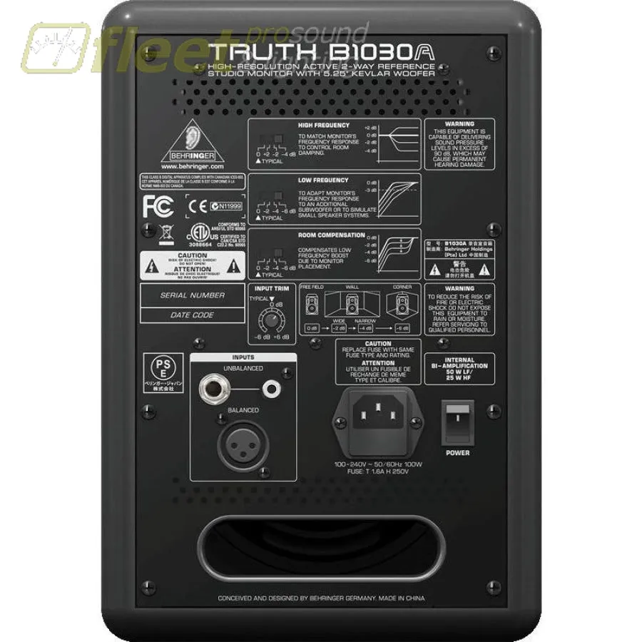 Behringer B1030A Truth Active Studio Monitor -Each