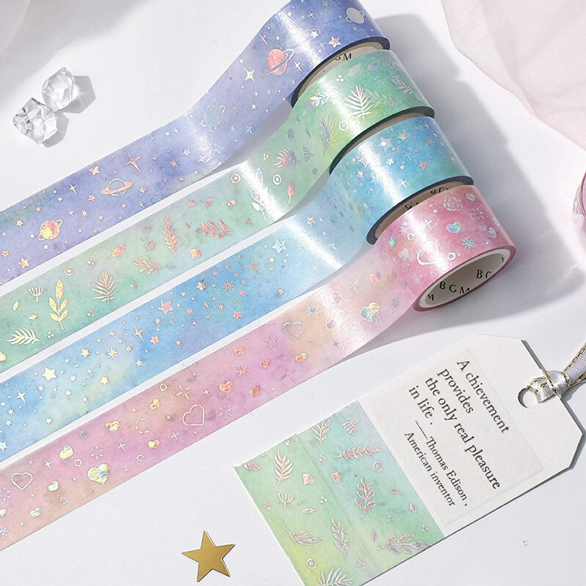 BGM Macaroon Galaxy Macaroon Galaxy Purple Universe SILVER FOIL Washi Tape
